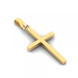 Krzyżyk złoty klasyczny 20mm grawer