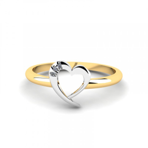 Pierścionek złoty serce z brylantami na zaręczyny