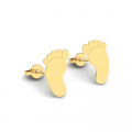 Kolczyki złote błyszczące stopy stópki
