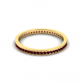 Obrączka złota rings z bordowymi cyrkoniami
