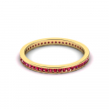 Obrączka złota rings z czerwonymi cyrkoniami 14kr