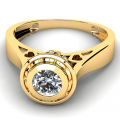 Klasyczny pierścionek złoty z topazem na zaręczyny