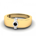 Zaręczynowy pierścionek złoty z czarną cyrkonią
