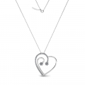 Gold heart necklace with 0.30ct diamonds (1)