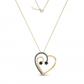 Gold heart necklace with 0.30ct diamonds (1)