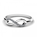 0,13ct diamond infinity ring in 14k white gold