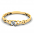 0,10ct diamond ring in 14k yellow gold with infinity symbol