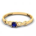 0,08ct sapphire ring in 14k yellow gold with infinity symbol