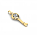 Wisiorek złoty klucz z błyszczącą cyrkonią