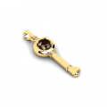 Wisiorek złoty kluczyk z naturalnym kwarcem
