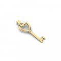 Wisiorek złoty duży 4cm klucz serduszko