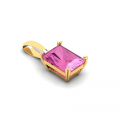 Wisiorek złoty z różową cyrkonią 7x5mm 