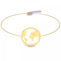 Bransoletka złota kółko mapa świata