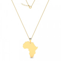 Naszyjnik złoty mapa Afryki grawer