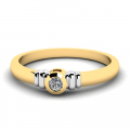 Klasyczny pierścionek złoty z cyrkonią