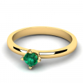 Klasyczny pierścionek złoty z zieloną cyrkonią 3mm