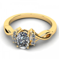 Klasyczny pierścionek złoty brylant 7x5mm 0,80ct