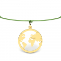 Bransoletka złota koło mapa świata 14kr