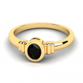 Klasyczny pierścionek złoty z czarną cyrkonią 