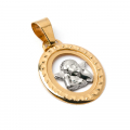 Medalik złoty dwukolorowy z aniołkiem 