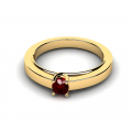 Klasyczny pierścionek złoty bordowa cyrkonia