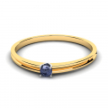 Klasyczny pierścionek złoty z tanzanitem 0,07ct
