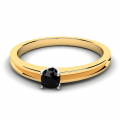 Klasyczny pierścionek złoty czarny brylant 0,25ct