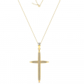 Naszyjnik złoty krzyż 45mm z cyrkoniami