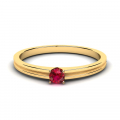 Klasyczny pierścionek złoty czerwona cyrkonia 3mm 