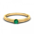 Klasyczny pierścionek złoty zielona cyrkonia 3mm 