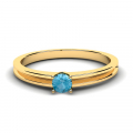 Klasyczny pierścionek złoty niebieska cyrkonia 4mm 