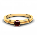 Klasyczny pierścionek złoty bordowa cyrkonia 4mm 