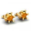 Kolczyki złote z cytrynowymi cyrkoniami 6mm 14kr