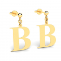 Kolczyki złote duże litery B mono grawer