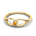 Pierścionek złoty z pomarańczową cyrkonią