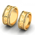 Obrączki ślubne z żółtego złota wzór grecki