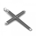 Krzyż srebrny 60mm z czarnymi cyrkoniami