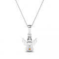 Naszyjnik srebrny aniołek z cyrkonią