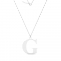 Naszyjnik srebrny duża litera G mono