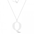 Naszyjnik srebrny duża litera Q mono