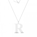 Naszyjnik srebrny duża litera R mono