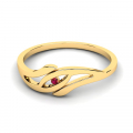 Klasyczny pierścionek złoty z rubinem  