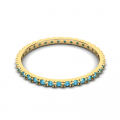Obrączka złota rings z niebieskimi topazami 