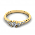 Zaręczynowy pierścionek złoty z cyrkoniami 14kr