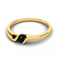 Klasyczny pierścionek złoty czarny brylant 0,10ct