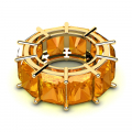 Obrączka złota pomarańczowe cyrkonie 10x8mm 14kr