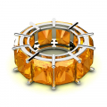 Obrączka białe złoto cyrkonie pomarańcz 10x8mm