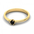 Klasyczny pierścionek złoty z czarną cyrkonią 3mm