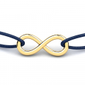 Bransoletka złota infinity na sznurku