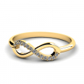 0,13ct diamond infinity ring in 14k yellow gold